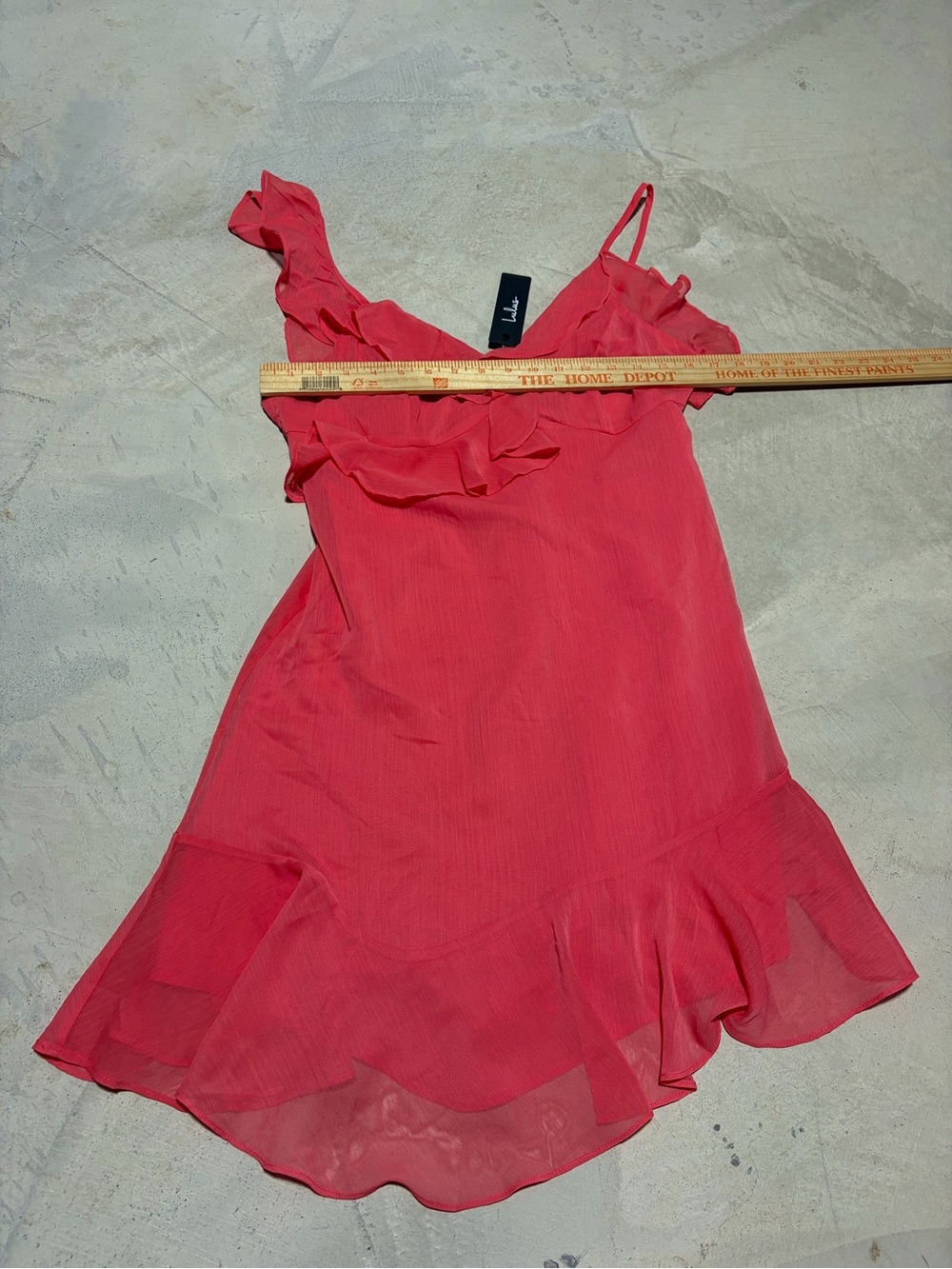 Lulus NWT Ruffled coral mini Dress medium - Picture 4 of 7